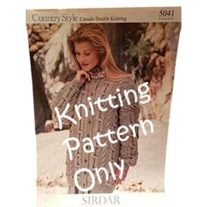 New Sirdar 5041 Country Style Casuals Cardigan Sweater Double Knitting Pattern